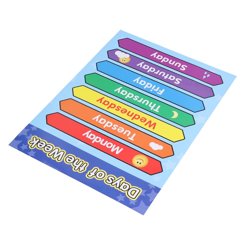 Week Poster Chart Laminated Preschool Poster Educational Toys for Kindergarten