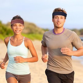 Roysmart Pack of 6 Sports Headbands, Headbands for Women, Thin Sports Headbands, Sweat Hair Bands, Non-Slip Soft Elastic Headband for Women, Yoga, Workout, Fitness Headbands