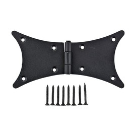 Renovators Supply Manufacturing Black Cabinet Hinge for Cabinet Door 3" Rust Resistant Wrought Iron Butterfly Flush Mount Door Hinges for Kitchen Cabinets with Hardware