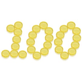 PUDSIRN 100 pieces 5G sample pots, empty round cosmetic containers with lid, plastic container, pot jars for creams, lip balm, yellow