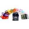 12 Mini Organza Assorted Gold Flower Tote Gift Bags