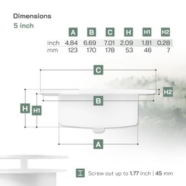 Vent Systems Ø 5 Inch Round Air Diffuser – White Plastic Adjustable Ceiling Vent Cover for HVAC Exhaust and Intake – Universal Air Vent for Soffit, Wall or Ceiling Ventilation in Home Bathroom Kitchen