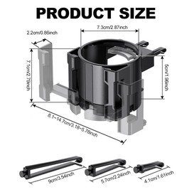 JSCARLIFE Air Vents Car Cup Holder, Cup Holder Expander for Car Air Vents, Suitable for Cars and Trucks with Horizontal Blade Vents (Black)