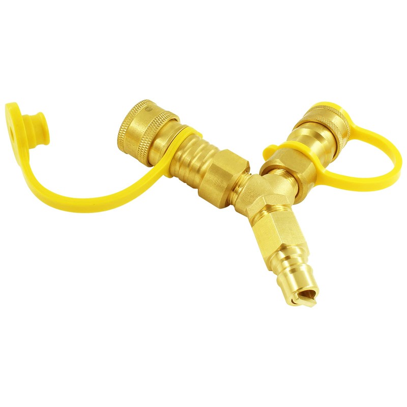 MCAMPAS 3/8'' Y Splitter Natural Gas Quick Connect Adapter,Suitable for