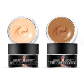 Tattoo Concealer Cream 2 Colors Waterproof Dirt Resistant Long Lasting Tattoo Cover Up Cream for Home Travel