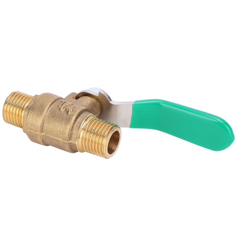 4pcs 1/4in Ball Valve Thicken Double External Thread Brass Drain