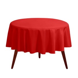 Gee Di Moda Round Tablecloth - 108 Inch Red Round Table Cloth for 48 to 72 Inch Round Tables - Heavy Duty Washable Fabric - for Buffet Table, Holiday Party, Dinner, Wedding & Baby Shower