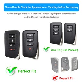 Koaudb for Lexus Key Fob Cover Soft TPU Smart Car Key Shell Case for Lexus RX is ES GS LS NX RS GX LX LC 2 3 4 Buttons White Key Protector with Bling Leather Keychain (C-LXS)