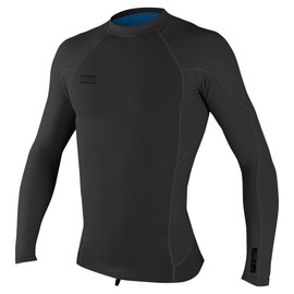 O'Neill Men's Hyperfreak 1mm Neoprene/Skins Long Sleeve Top, Black/Black, X-Large