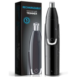 ZORAMI Rechargeable Ear and Nose Hair Trimmer - 2025 Professional Painless Eyebrow & Facial Hair Trimmer for Men Women, Powerful Motor and Dual-Edge Blades for Smoother Cutting Black