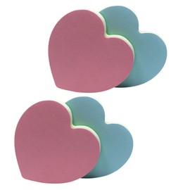 Operitacx 4Pcs Heart Shaped Sticky Memo Pads Portable Coloured Indexing Stickers with Lined Sections for Note Taking and Bookmarking Ideal for Office and Study Use