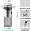Bathroom Sink Stopper, Stainless Steel Removable Drain Strainer, Hair Catcher