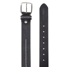 Men's Genuine Leather Belt Used Look Vintage, blue