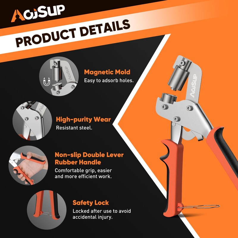 AojSup Professional Eyelet Pliers Set