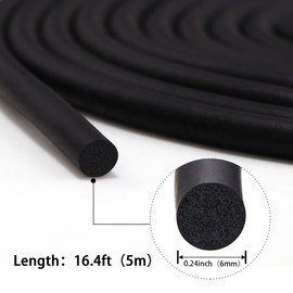 Trimold - Support Rod for Gaps and Joints, Black Rubber Seal Protection, Weatherproof Concrete Filling Rope (6 mm Diameter x 5 m Length)