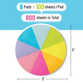 Mr. Pen- Triangular Sticky Notes, 8 Pads, 800 Sheets, 4-Inch Colorful Sticky Notes Bulk, Color Wheel Sticky Note, Self-Stick Note Pads, Sticky Pads Sticky Notes Aesthetic