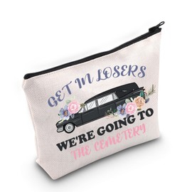 PWHAOO Funeral Director Gift We’re Going to The Cemetery Makeup Bag Mortician Cosmetic Bag Funeral Home Manager Gift (The Cemetery MC)