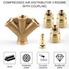 Compressed Air Distributor, Compressed Air Soft 3-Way with Couplings, 1/4