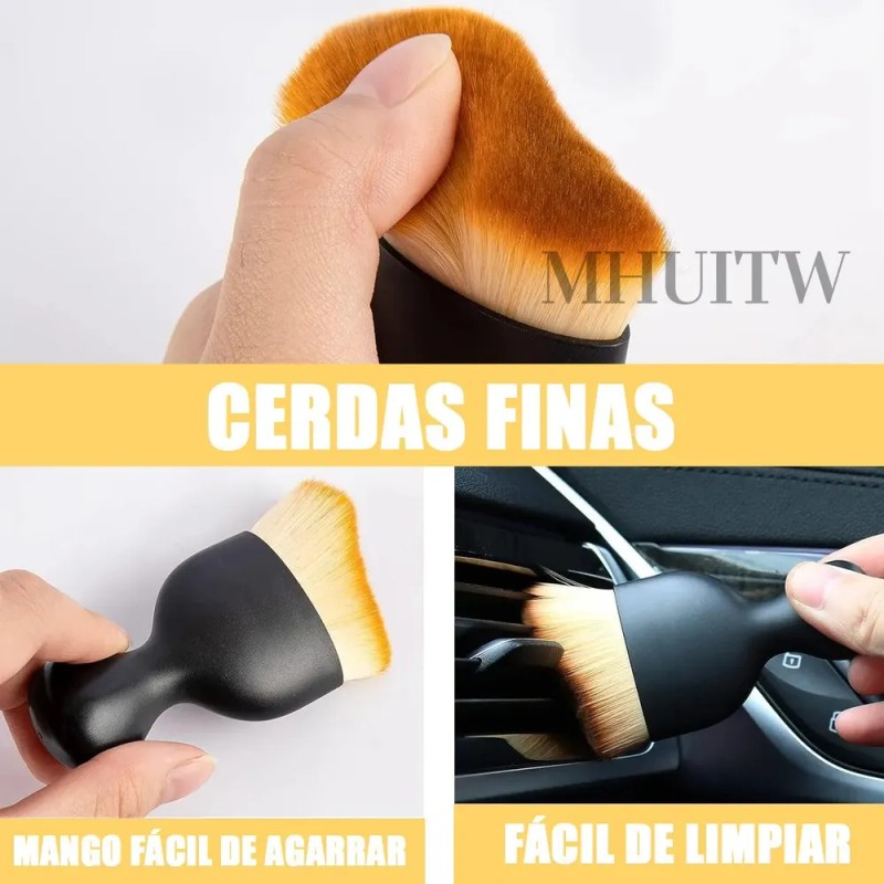MHUITW 4pzs Brochas Para Detallado Automotriz Interior Microfibra