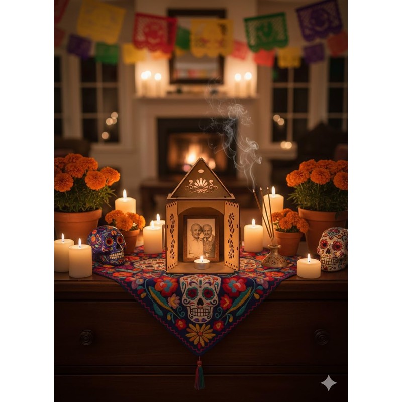 Paquete Kit de 4 Nichos Con Techo Triangular Altar Ofrenda