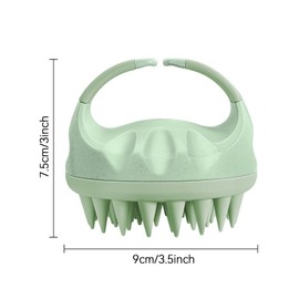 Yamrots Scalp Massager Shampoo Brush, Scalp Scrubber with Soft Silicone Bristles, Scalp Exfoliator Brush with Soft Silicone, Soft Silicone Scalp Scrubber for Wet & Dry Hair (Green)