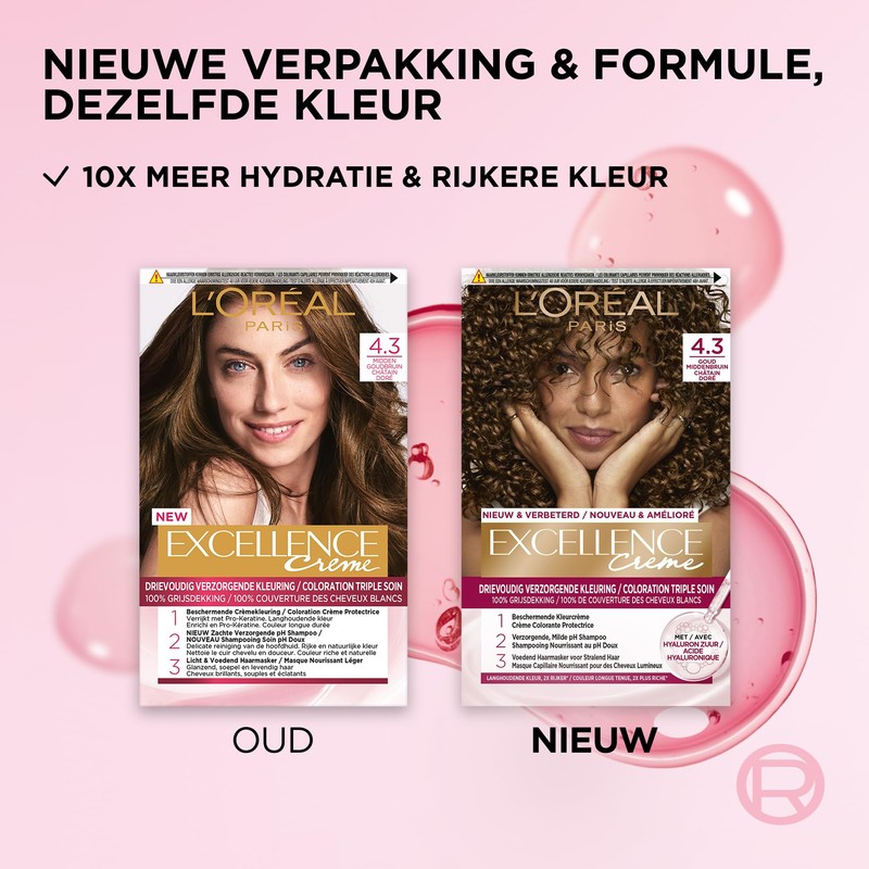 Loreal Excellence 4.3 Middle Golden Brown