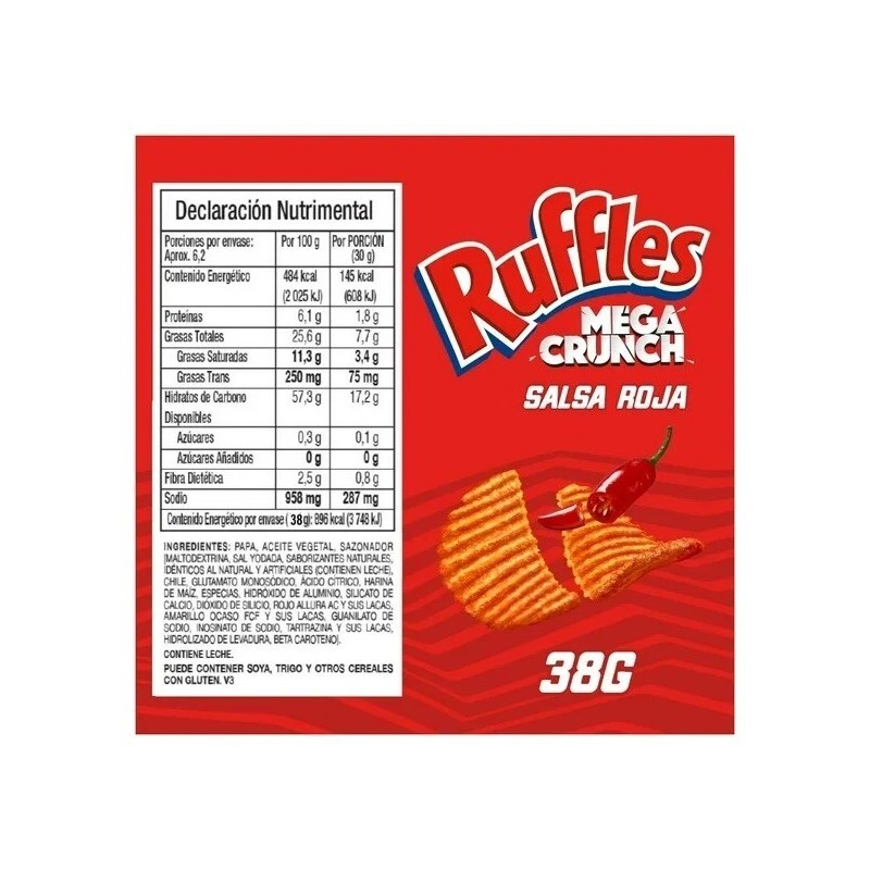 Sabritas 5X RUFFLES MEGA CRUNCH SALSA ROJA - SABRITAS MEXICANAS