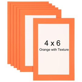 uxcell 4 x 6 Cardboard Picture Frame, 6pcs Orange Photo Wall Display Paper Frame with Clear Film for Children's Drawing Artwork Display Gallery Wall Frame Exhibition