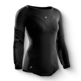 Storelli Women’s Bodyshield Goalkeeper ¾ Undershirt, High-Impact Protection for Goalies & Field Players, Breathable, Sweat-Wicking, UV-Resistant Black