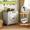 DEVAISE 2 Drawer Farmhouse File Cabinet with Lock, Lateral Filing