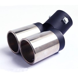 Winlauyet 1 x Car Double Tailpipe Chrome Tailpipe Universal Exhaust Trim Exhaust Trim