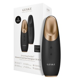 GESKE SmartAppGuided™ Warm & Cool Eye Energizer, 6 in 1, Eye Massager, Anti-Dark Circles Massager, Remove Bags and Slip-on Eyelids, Electric Eye Massage