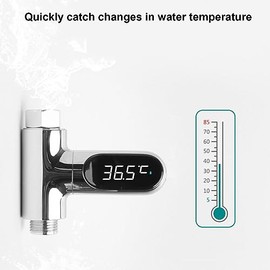 Termómetro de Ducha Inteligente, Termómetro de Ducha de Agua, Pantalla LED Digital Termómetro de Baño para Bebés con Pantalla Giratoria de 360°, Pantalla Fahrenheit/Centígrados