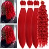 Red Braiding Hair Pre stretched for Bob Boho Braids Pre