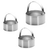Maykito 3 Pieces Round Biscuit Cutter with Handle - Stainless