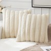 MIULEE Pack of 2 Beige Throw Pillow Covers 20x20 Inch