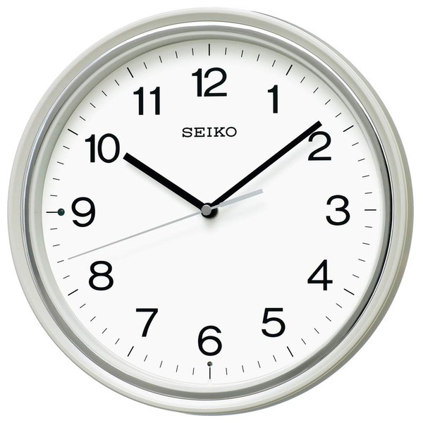 Seiko Clock KX252W Wall Clock, Radio, Analog, White Pearl, Diameter 10.8 x 1.9 inches (27.5 x 4.7 cm)