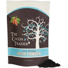 THE COCOA TRADER – Black Cocoa Powder for Baking 1Lb – Darkest Dutch Processed, Alkalized, Unsweetened Chocolate Flavor | Natural Food Coloring Substitute | Vegan, Gluten- & Sugar-Free, Keto Friendly