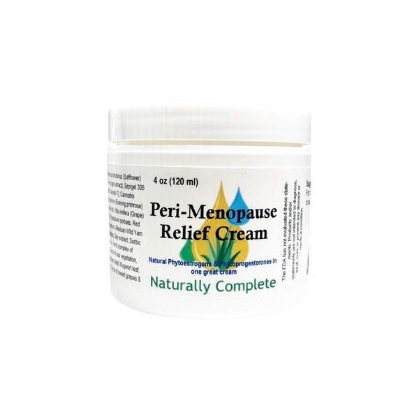 Peri-Menopause Relief Cream 4 oz. Jar | Non-GMO | Paraben-Free | Unscented | Gluten-Free | Made in The USA
