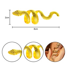 HIXNUG Punk Medusa Snake Rings Animal Finger Joint Rings Reptile Serpent Band Ring Jewelry for Women and Girls