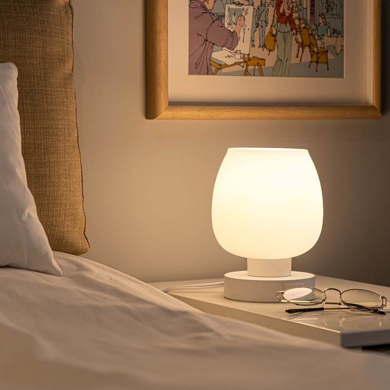 Touch Bedside Table Lamp - Small Lamp for Bedroom with
