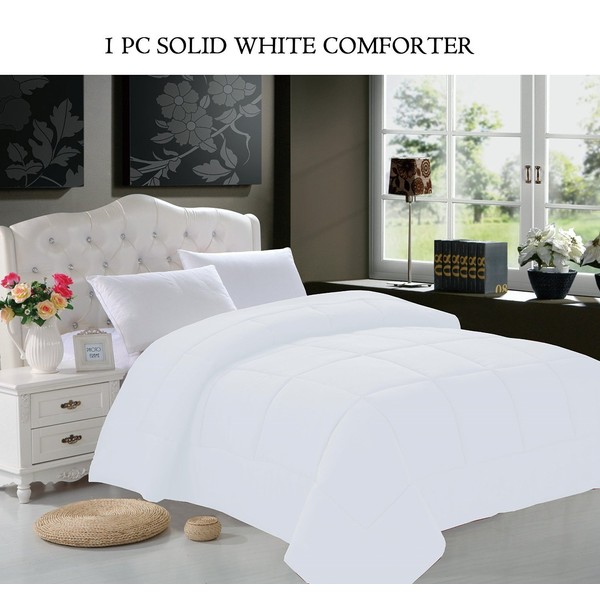 Elegant Comfort Down Alternative Silky-Soft Double-Fill Comforter Duvet Insert Full/Queen, White