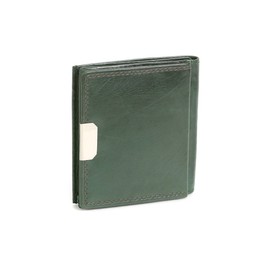 Small Leather Boxed Style wallet with large coin compartment LEAS, Genuine leather, green - ''LEAS Special Edition''