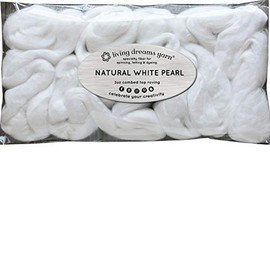 Pearl Infused Fiber for Spinning, Blending, Dyeing, and Felting. White Super Soft Combed Top.