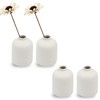 Set of 4 White Ceramic Vase for Flower, Small Decorative