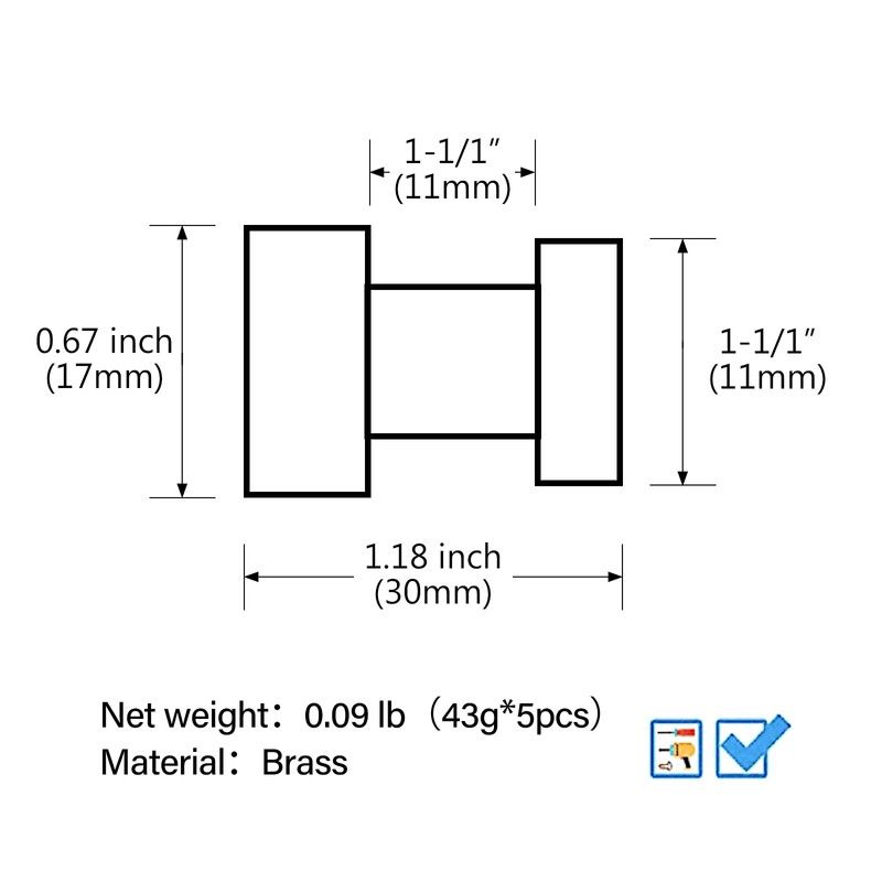BVL Brass Robe Hook, 5 Pack, Chrome, Wall-Mounted, for Bathroom