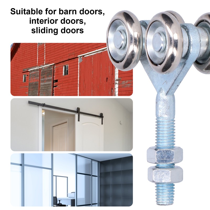 2Pcs Door Hanging Wheel Pulley Roller Glass Door Accessory for