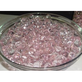 water beads - Translucent - Pink Lemonade, water absorbing & expanding vase filler decorations Store & release to reduce watering for lucky bamboo plants & flowers, Kids Sensory Learning & Play