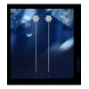 Pendientes Largos de Plata 925 para Niñas con Zirconia AAA,