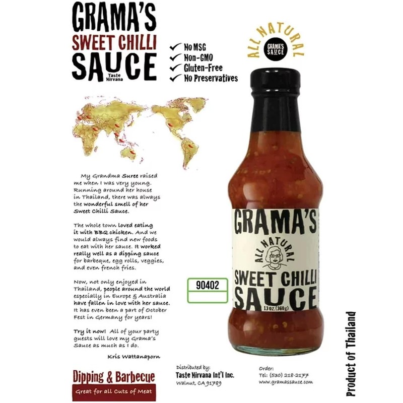 Taste Nirvana Grama's Sweet Chili Sauce, 13 Ounce (Pack of